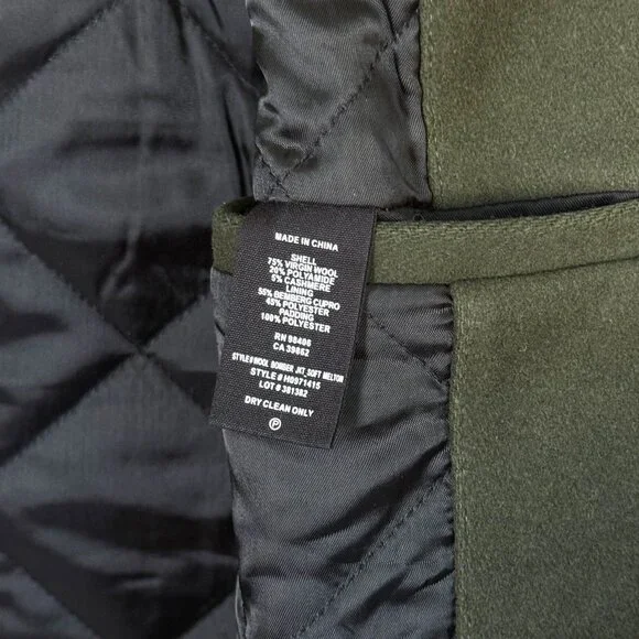 Theory Wool Bomber Jacket Melton Green